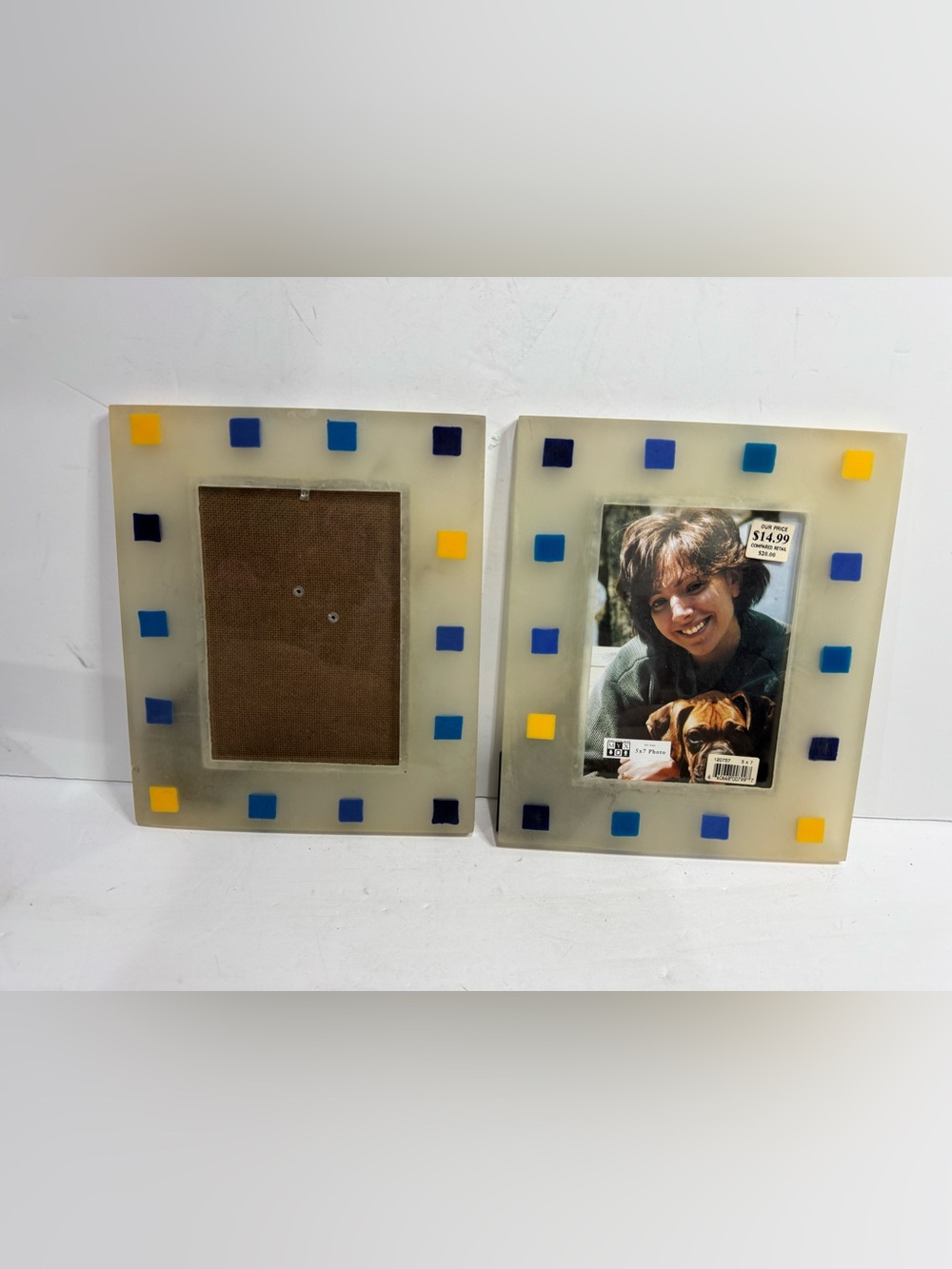 Pair of Mosaic Glass Tile Photo Frames